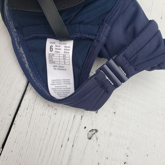 Seafolly Collective Women Navy Blue Twist Bandeau Halter Swim Top Sz 6 / US 2 - Picture 7 of 11